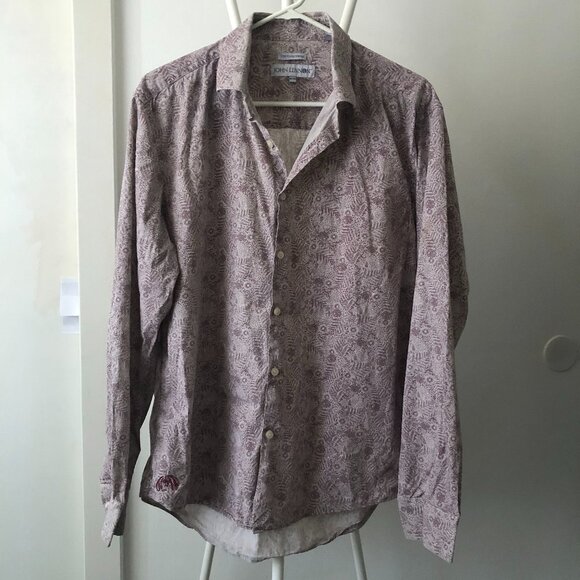 JOHN LENNON BY ENGLISH LAUNDRY BUTTON SHIRT BOHO HIPPIE BEATLES XL NWOT - Picture 1 of 11
